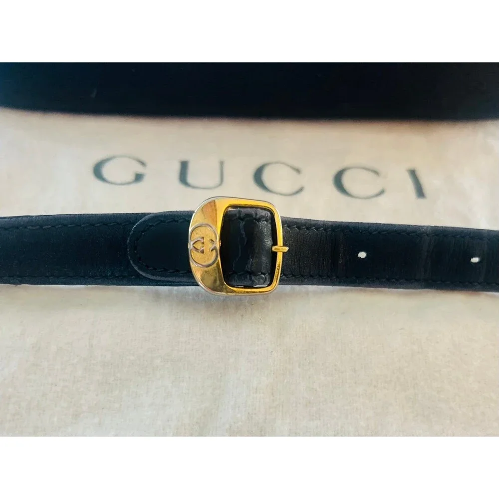 Vintage Gucci Black Monogram Canvas & Leather Shoulder Bag - Picture 7 of 11